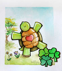 Watercolor - Happy Turtle