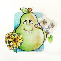 Watercolor - OMG dis Pear!