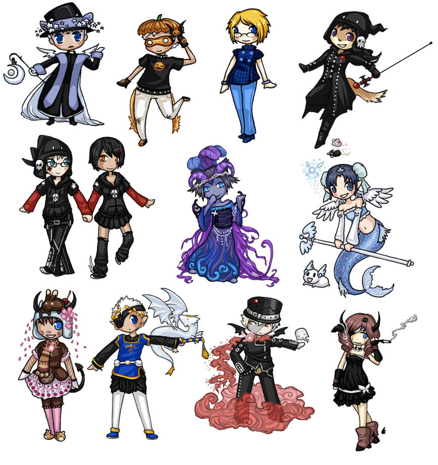 Mini Chibis 2 by Silver-Day on DeviantArt