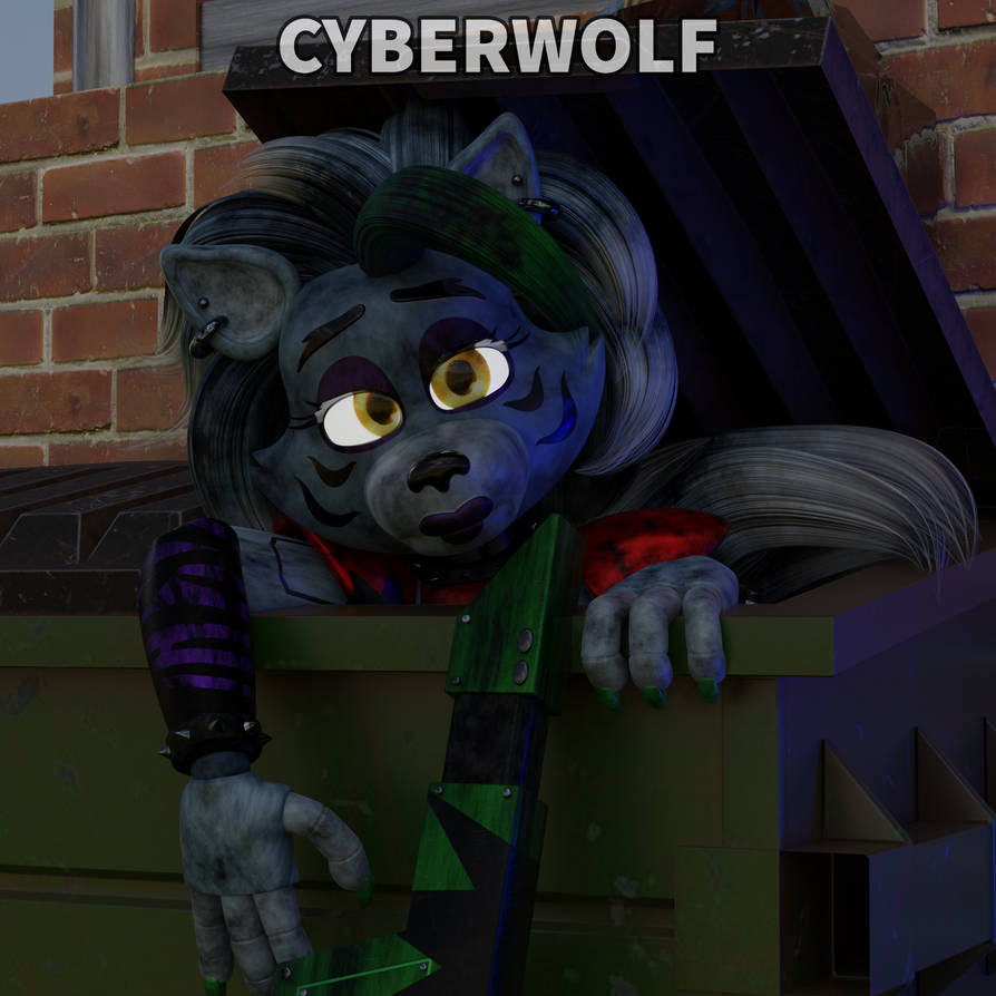 Cyber Wolf Roxy Roxy hiding in the trash. by Cyberwolf200517 on DeviantArt