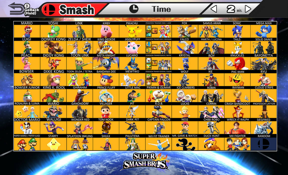 My Personal Super Smash Bros. 4 Roster Screen 2016 by PlanetJayster on ...