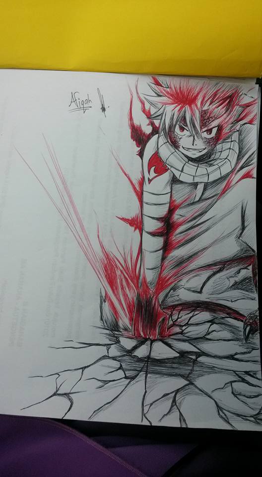 Natsu dragon mode drawing : r/fairytail