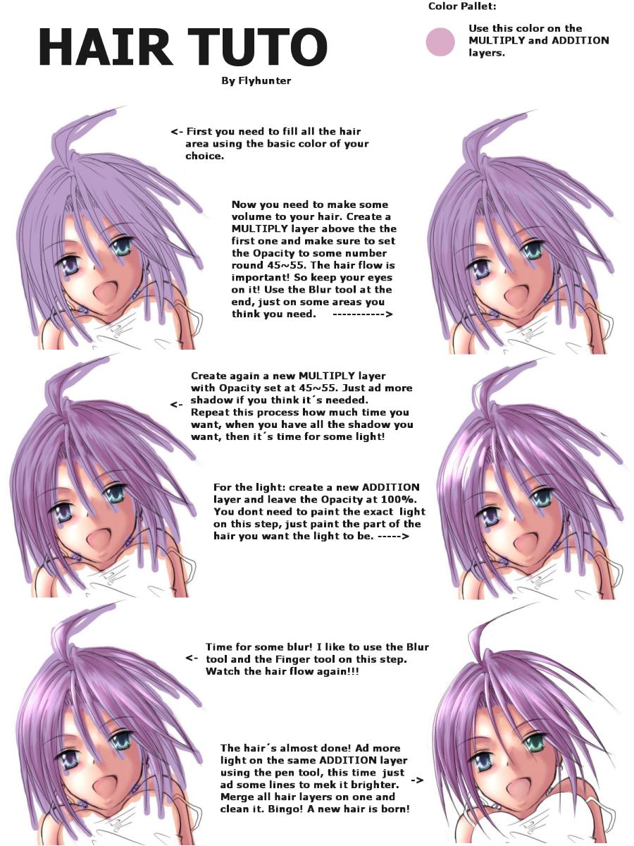 Coloring Tutorial  Drawing hair tutorial, Deviantart drawings, Anime art  tutorial