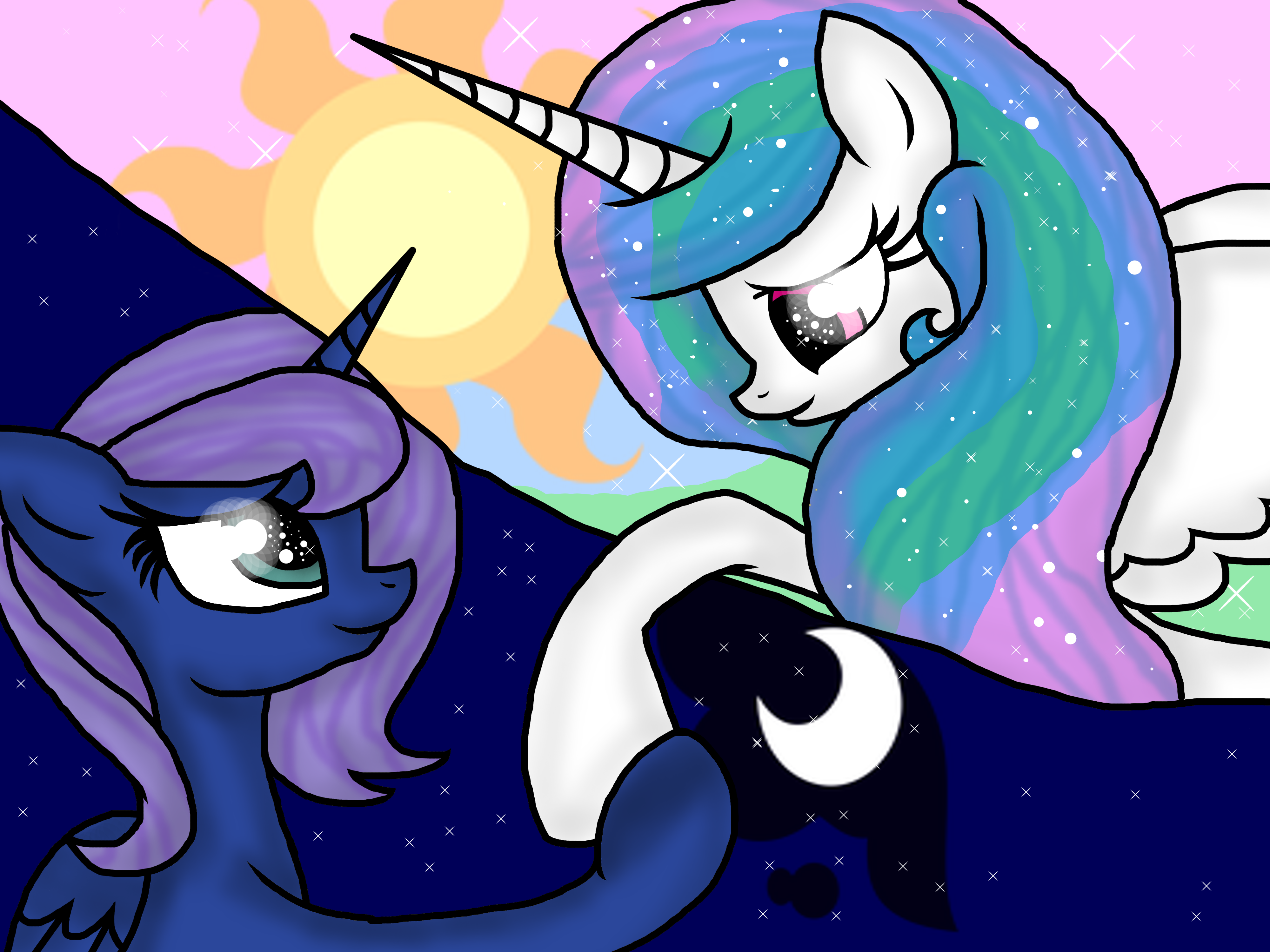 A sisterly friendship- Celestia and Luna