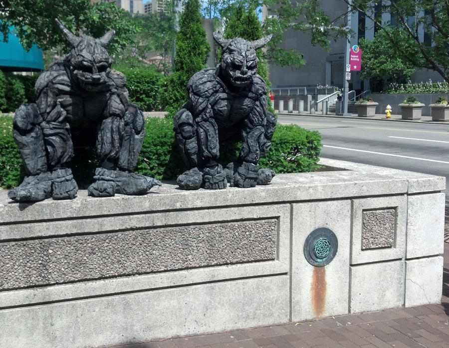 Twin gargoyles! by Irves on DeviantArt
