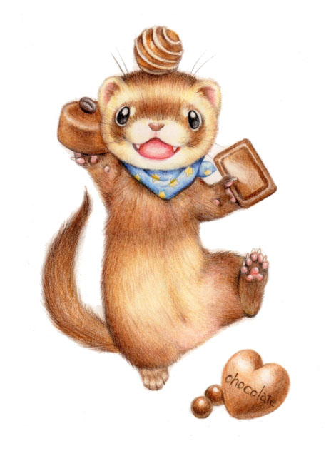 My furry ferrets as cross stitch keychains!! by inu-chan-free on DeviantArt