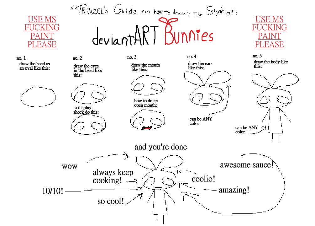 Make Us Deviantart GUIDE ON HOW TO MAKE YOUR OWN DEVIANTART BUNNY by TR3NZ0L on DeviantArt