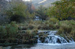 Another waterfall at dusk by Miffliness-Stock