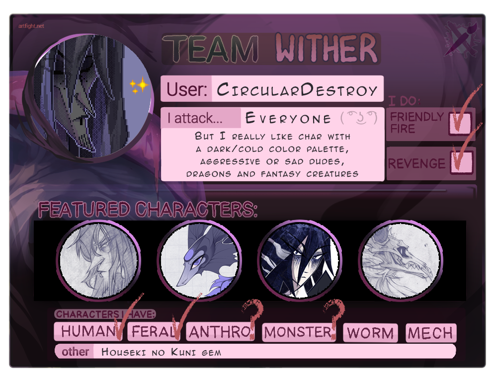 Art Fight 2022 Team Wither Card by CircularDestroy on DeviantArt
