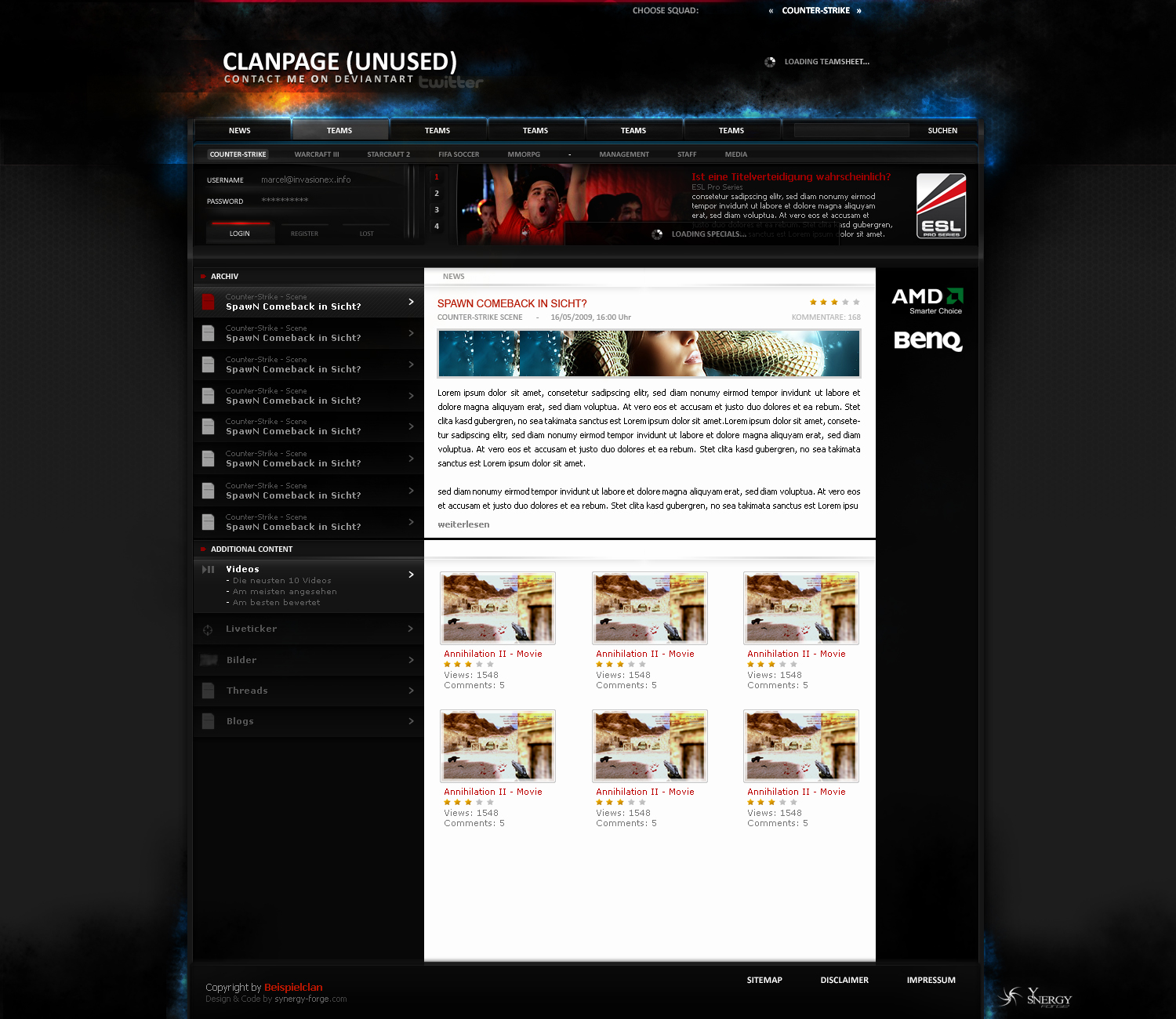 eSport Website 4 sale