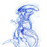 Alien in blue pen