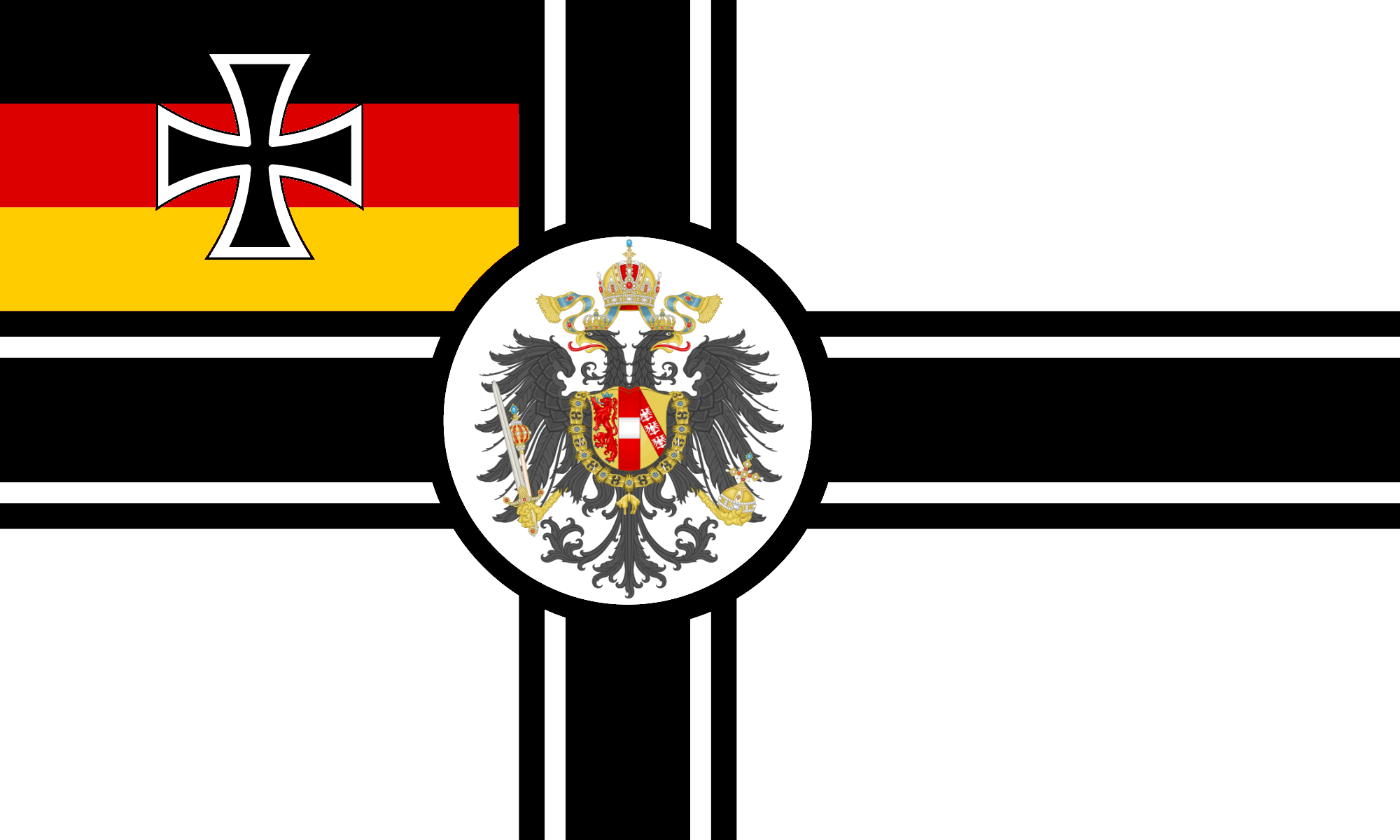 Reichskriegflagge of the (Austrian) German Empire