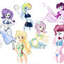 Mane 6 - Swimwear Sketches