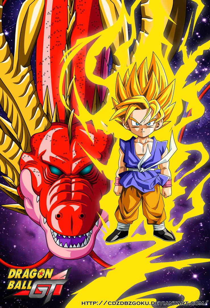 Red Dragon And Goku SSJ DBGT by cdzdbzGOKU