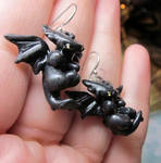 Nightfury earrings by CarmendeeDragons