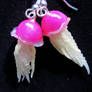 mini pink jelly fish earrings