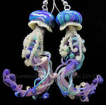 Jellyfish earrings purple and teal by carmendee