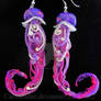Vilot magenta jellyfish earrings