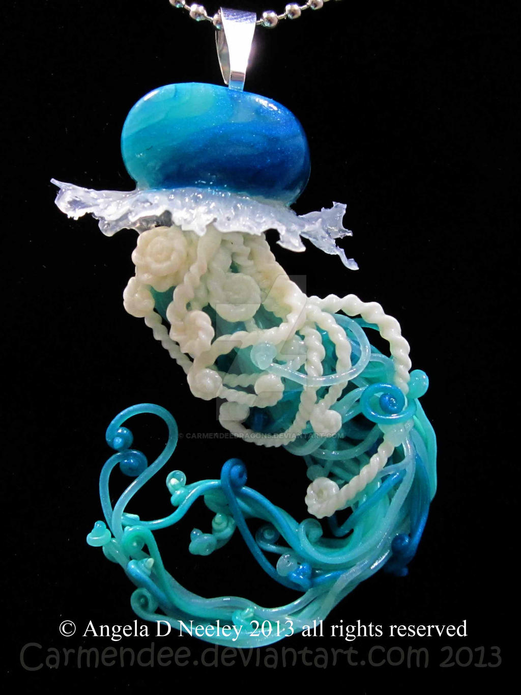 Frill jellyfish pendant