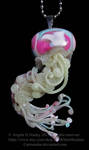 pink and blue jellyfish pendant by carmendee