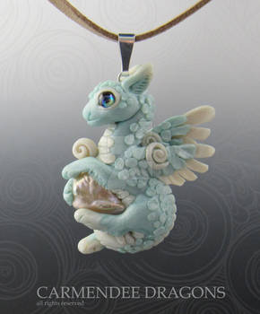 Baby Dragon Baby blue   Polymer clay Dragon