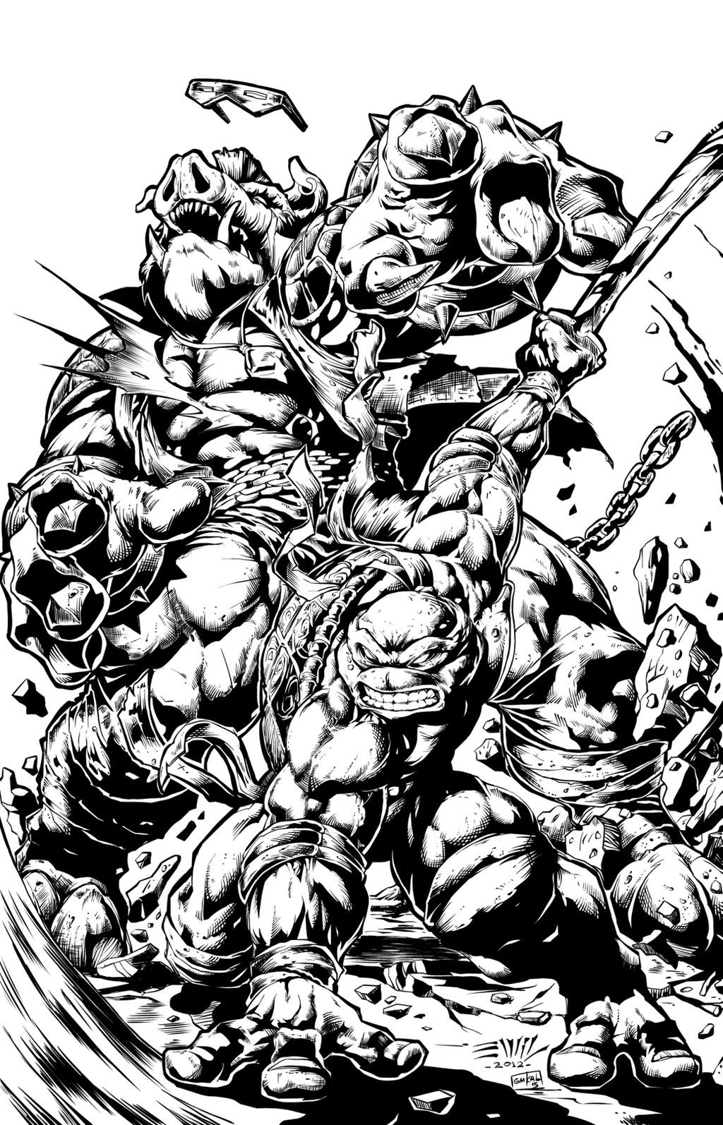 TMNT By Emil Cabaltierra - inks by GMKal