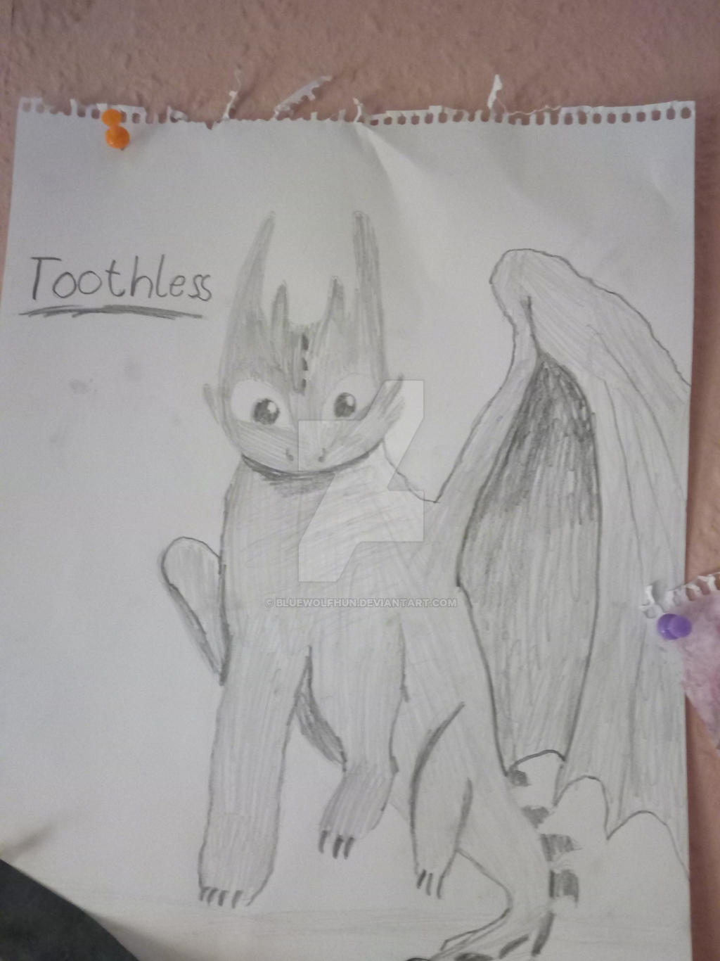 Toothless Large Drawing Toothless Drawing by BlueWolfHUN on DeviantArt
