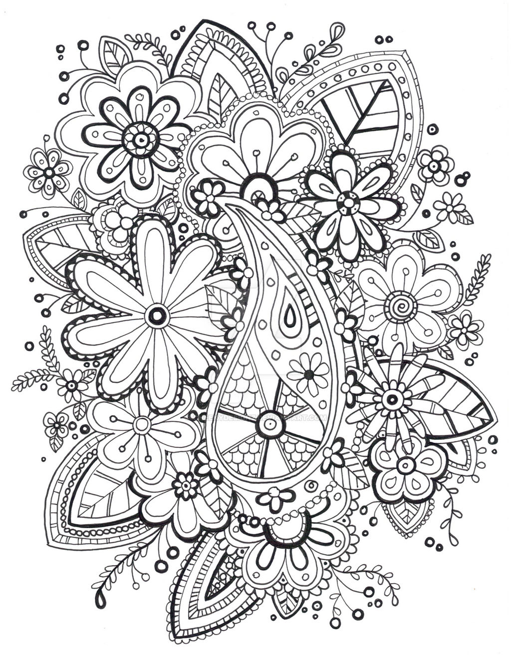 Zentangle Coloring Page by Cheekydesignz on DeviantArt