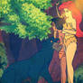Bagheera Lecturing Ariel And Mowgli By Jessica Rae