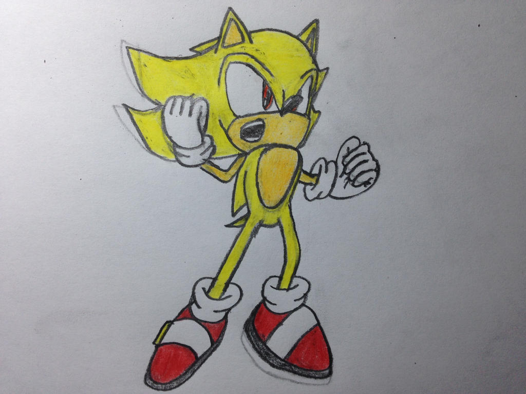 Sonic Drawing: Super Sonic (Sonic Forces Pose 2) by AceTimeRad on