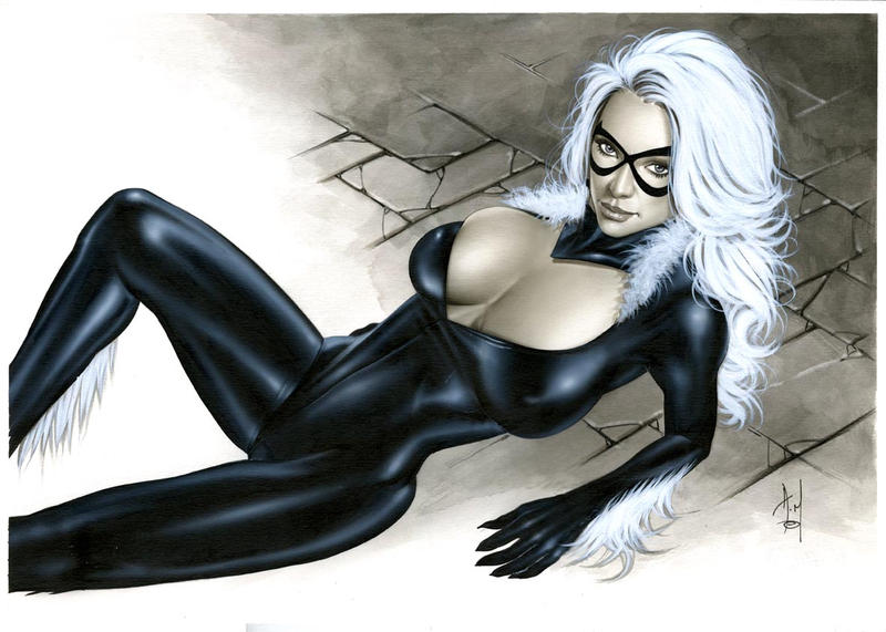 Black Cat Bw717 by AlexMirandaArt