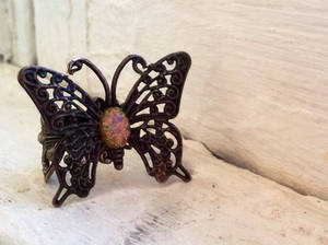 Silver Filigree Butterfly Ring