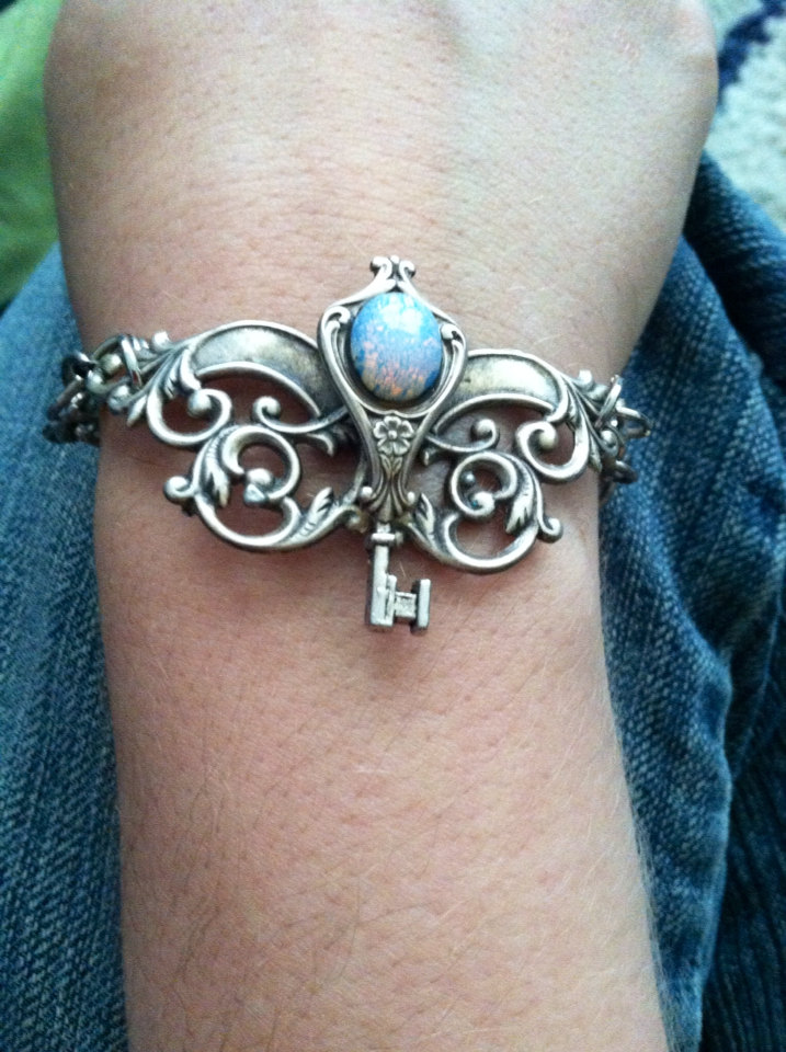 silver key bracelet