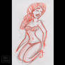 Sketch girl bikini nude pinup 002