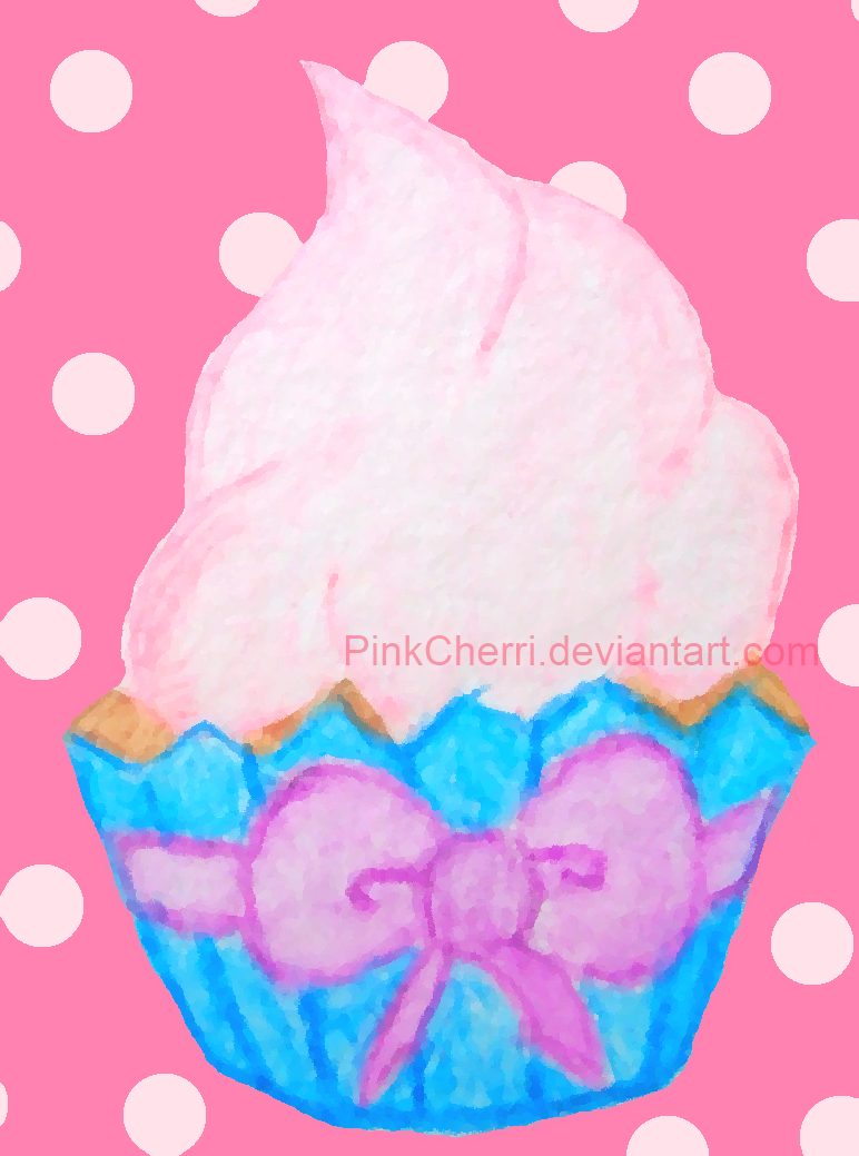 Cupcake with a Purple Ribbon