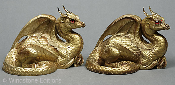 two golden dragons