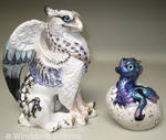 Griffin and hatching dragon