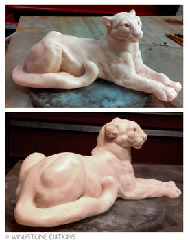 Mountain Lion Scupt Clay side views