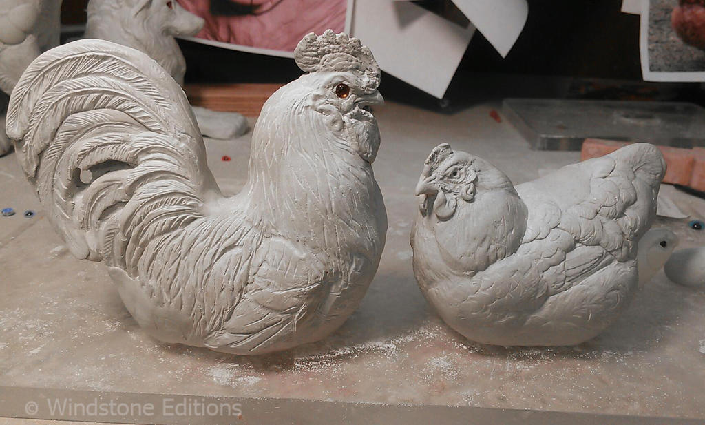 Clay Rocking Rooster rough clay Rooster And Hen by Reptangle on DeviantArt