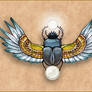 Scarab beetle with wings