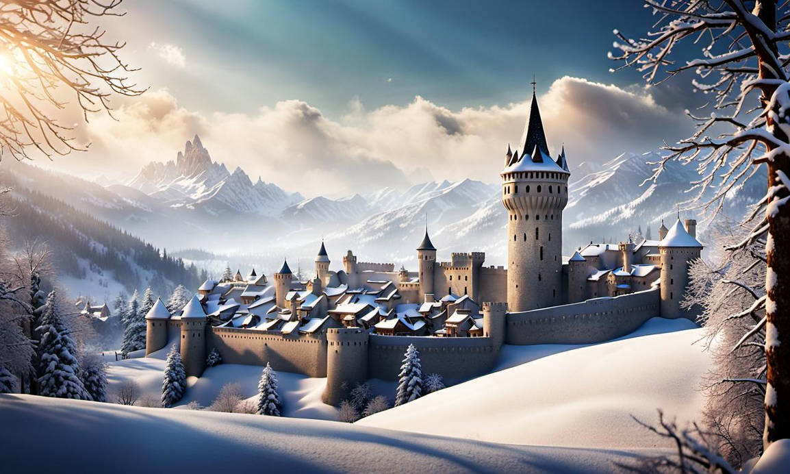 Walled Medieval City Under Snow By Dave17120 On DeviantArt walled-medieval-city-under-snow-by-dave17120-on-deviantart