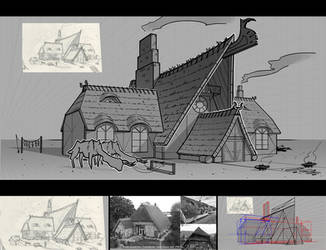 Viking house - lineart