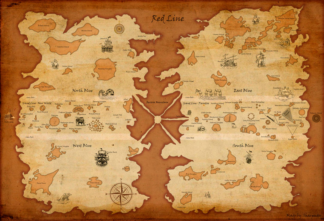 One Piece World Map *Slick Version* by Sharpsider on DeviantArt