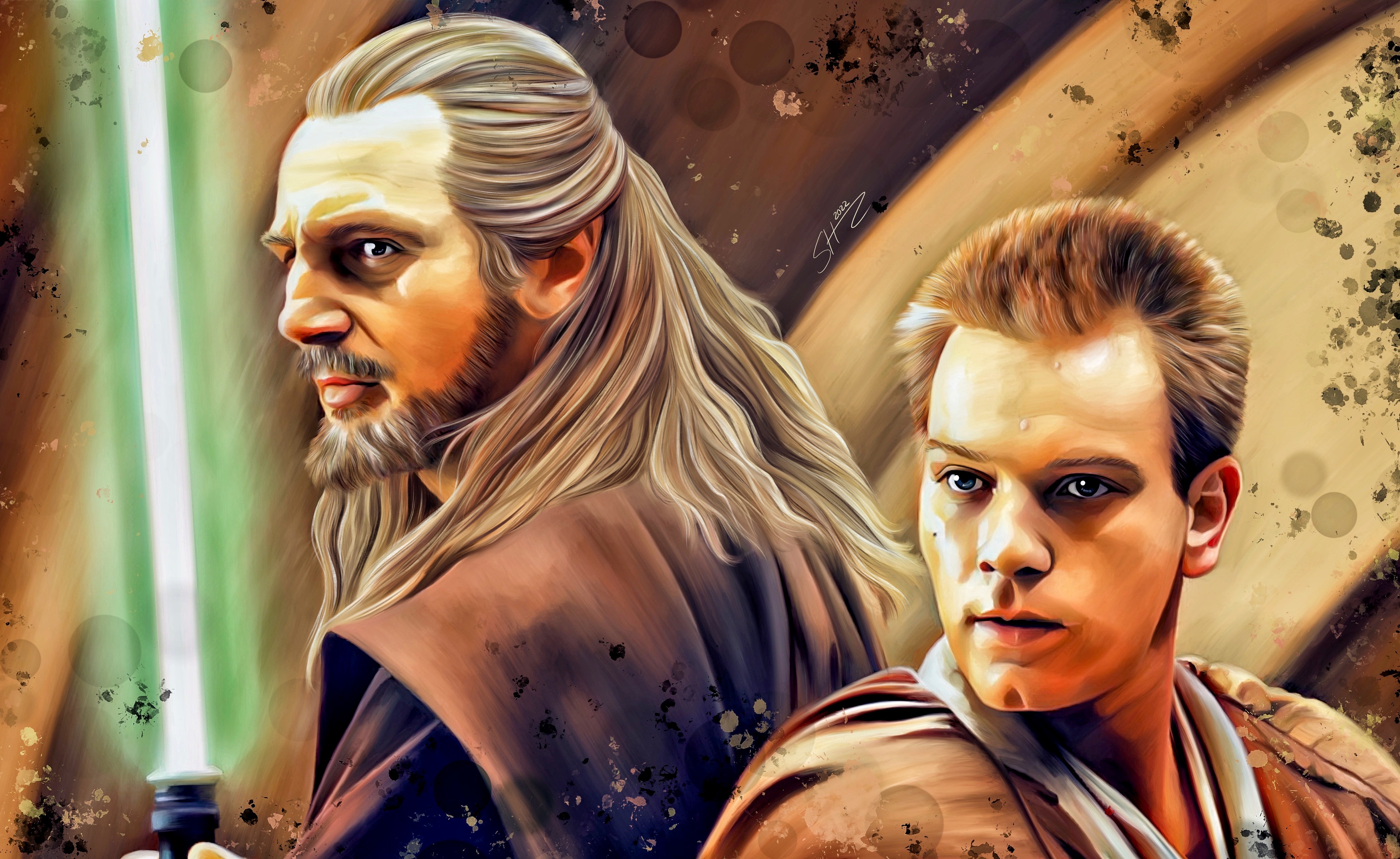 Star Wars fan art - Qui Gon Jinn & Obi Wan Kenobi - Wattpad