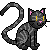 Cat Icon -- Black Cat Facing Right