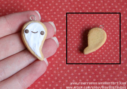 Kawaii Ghost Cookie Clay Charm