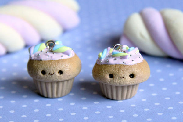 Kawaii Marshmallow Cupcake Charms (video tutorial)