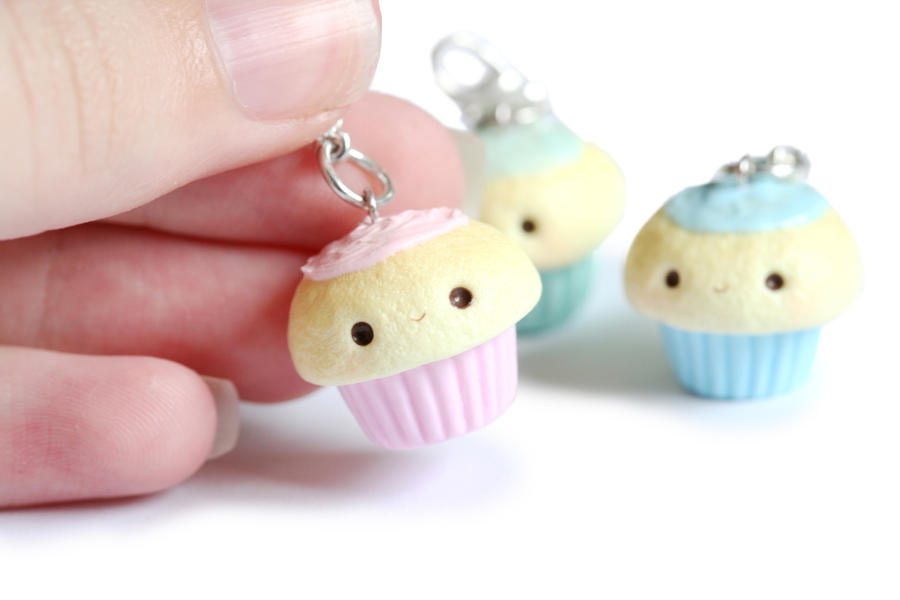 Kawaii Cupcake Polymer Clay Charms