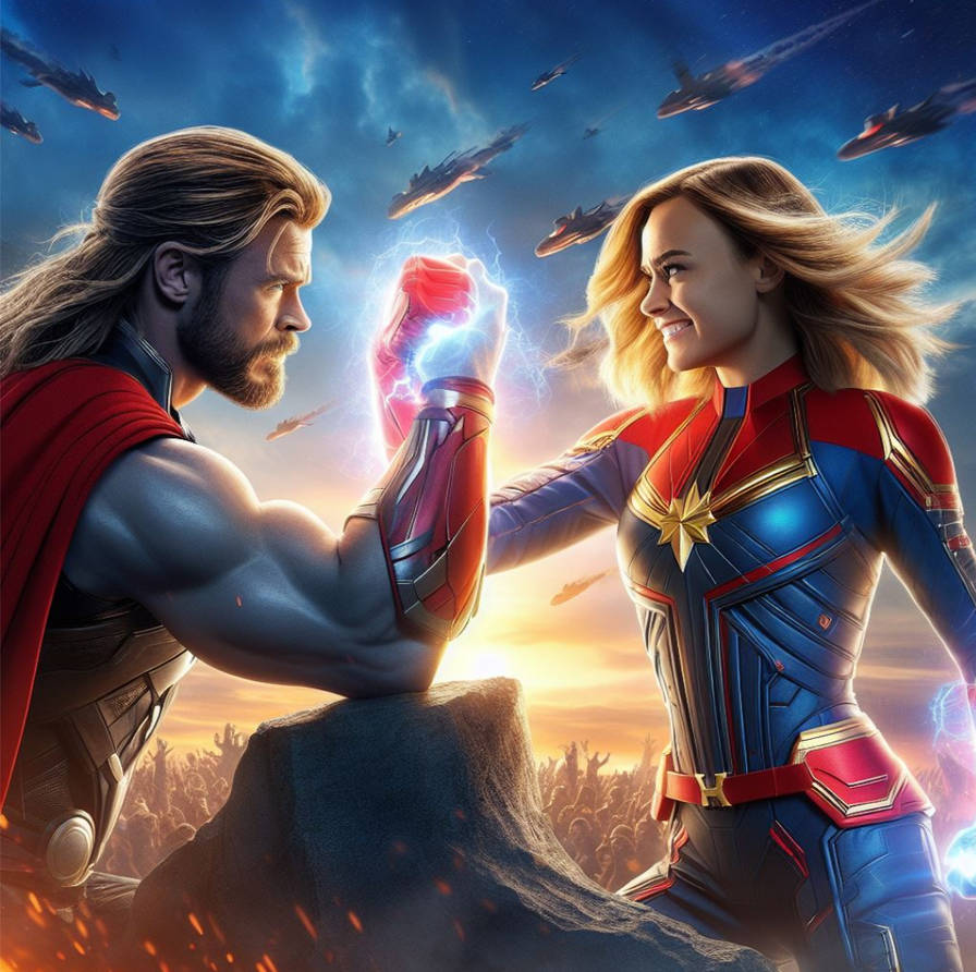Thor vs Captain Marvel 2 by ivandrago186 on DeviantArt