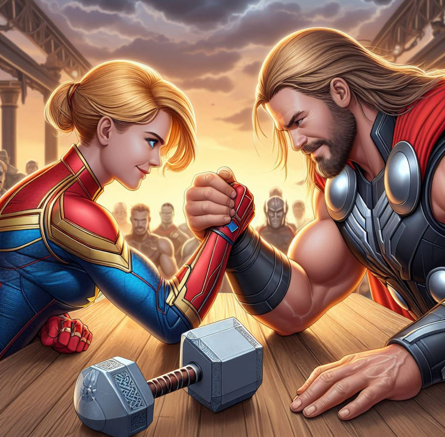 Captain Marvel vs Thor 2 by ivandrago186 on DeviantArt
